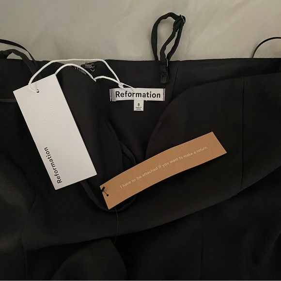 NWT Reformation Joline Dress Black (Size 8) - Picture 8 of 10